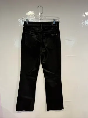 7‎ for all mankind high rise black coated slim kick out jeans thumbnail 6