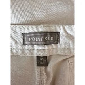 Point Sur J.crew Women's side tab trouser ecru wash pants Cotton #BY093‎ thumbnail 4