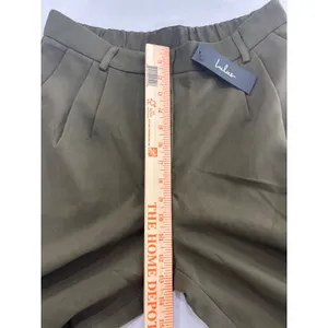 Lulus Olive Green Wide Leg Trousers High Waisted Pleated Dress Pants Size 12 NEW thumbnail 5
