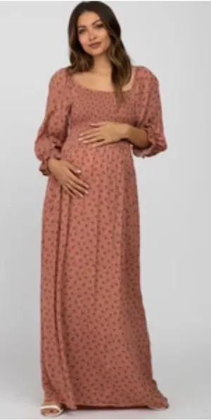 Pink Blush Maternity Dress Maxi thumbnail 1