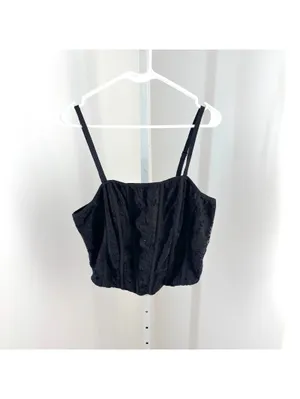 Torrid NWT Women's Black Lacepower Mesh Crop Corset Size 1X thumbnail 2