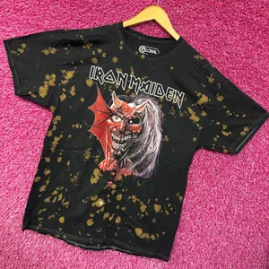 Iron Maiden Purgatory Heavy Metal Band Oversize Bleach Dye M thumbnail 3