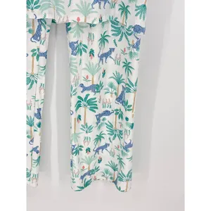 Crown & Ivy Pajama Set Top 2X‎ Pants 4X White Blue Leopard Palm Tree Print NWT thumbnail 9