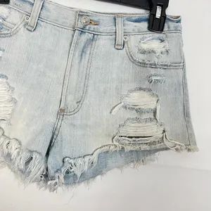 Abercrombie & Fitch High-Rise Distressed Denim Shorts Size 0 thumbnail 5