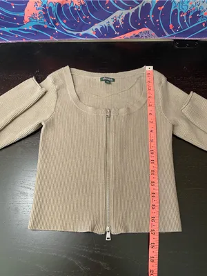 wild fable Neutral Ribbed Zip Sweater thumbnail 4
