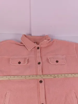 Free People Pink Fleece Shacket thumbnail 12