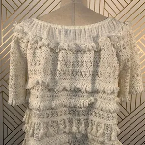 Anthropologie Love Sam Top Blouse Off the Shoulder Tassel Fringe‎ Size Medium thumbnail 10