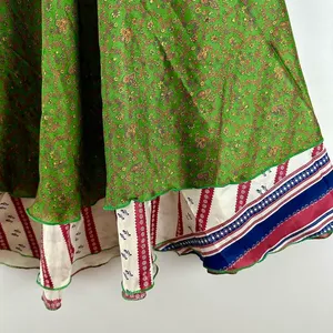 Reversible Maxi Wrap Skirt BINS315 Green thumbnail 3
