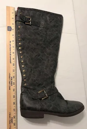 Journee Collection gray red tall boots women size 10 thumbnail 10