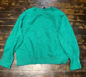Ann Taylor bright green soft XL pullover luxe sweater thumbnail 1