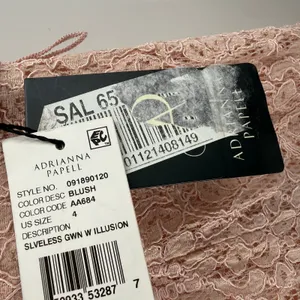 Adrianna Papell Dress Women’s Size 4 NWT Lace Maxi Gown Pink Wedding Bridesmaid thumbnail 6