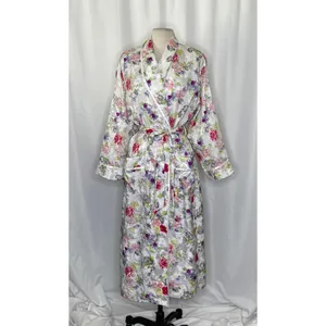 Vintage VICTORIA'S SECRET Gold Label Floral Jacquard Satin Robe Pockets‎ Small thumbnail 2