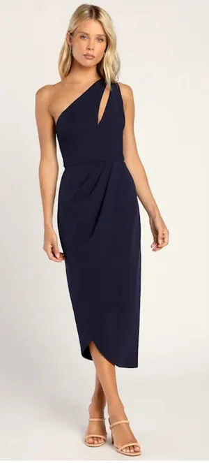 LULU'S M lulus So Flirty black One-Shoulder Cutout Asymmetrical Dress NEW B46 thumbnail 1