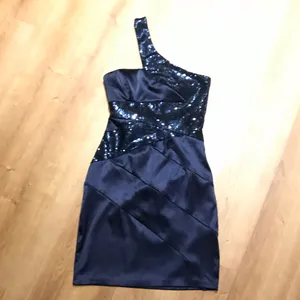 Windsor Sequence Satin Navy Short Dress Sz 3/4 thumbnail 7