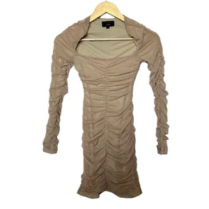 Michael Costello x REVOLVE‎ Franky Mini Dress in Taupe thumbnail 2