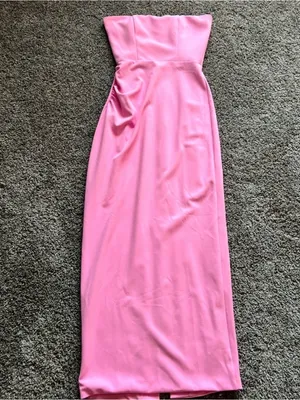 Strapless Pink Midi Dress thumbnail 3