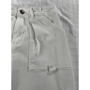 White High Rise Utility Cargo Pants Jeans Size 6 Straight Wide Leg Carpenter thumbnail 4