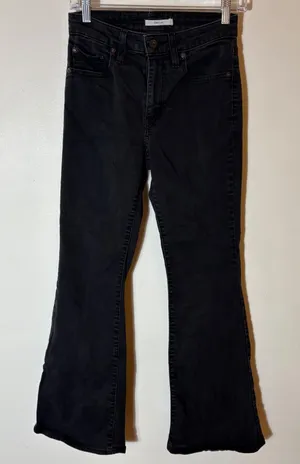 Levi's 726 Flare Black Denim Jeans‎ Size 27 thumbnail 1