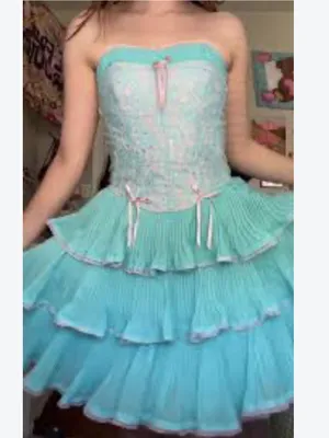 Betsey Johnson Vintage 90s 2000s Y2K Cupcake Tea Party Tiered Ruffle Dress Mini thumbnail 4