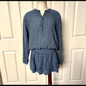 Rails Juliette Salem stripe blue linen mini dress thumbnail 3