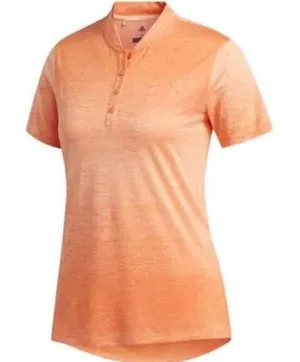 Adidas Golf Women XS Orange Heathered Short Sleeve Mandarin Polo Shirt NWT thumbnail 1