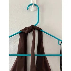 Vintage Y2K Rampage Womens Sequin Halter Dress Size Medium Brown Long Chiffon thumbnail 6