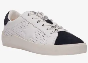 Vintage Havana White Star Black Suede Toe Sequin Heel Rollin 3 Sneakers Size 8.5 thumbnail 2