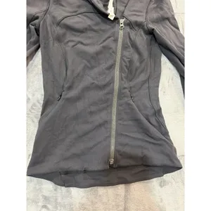 Lululemon Jacket Womens Black Asymmetrical Zip Thumbhole Activewear 2 thumbnail 3
