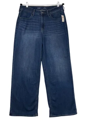 Old Navy High-Rise‎ Wow Wide Leg Jeans Womens 12 Medium Dark Wash Blue Denim NWT thumbnail 1