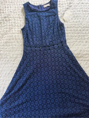 Altar'd State Navy Floral Lace Sleeveless Mini Dress thumbnail 3