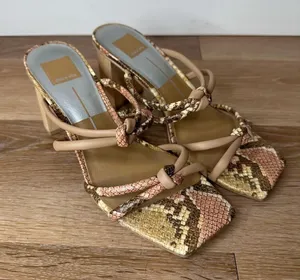 Dolce Vita Blush Multi Snake Print Stella Heels Sandals, Size 8.5 thumbnail 1