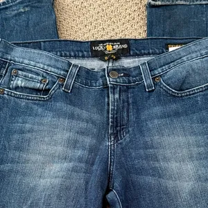 Lucky Brand Women's Sweet N Low Flair Distressed Denim Blue Jeans thumbnail 3