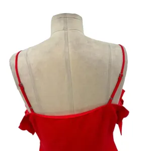 Abercrombie and Fitch Dress Sheath Tie Off the Shoulder Linen‎ Blend Red Size 4 thumbnail 12