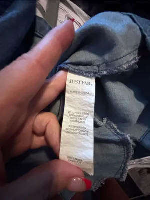 JustFab Light Blue Denim Shirt Jacket thumbnail 7