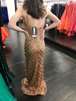 Formal Gold Studded Dress Size 2 thumbnail 2