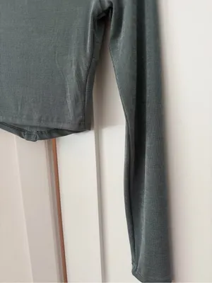 Hello Molly Sage Green Twist-Front Long Sleeve Shirt thumbnail 5