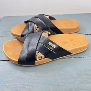 Reef Horizon X Slide Sandals Womens 6 Black Tan Crisscross Straps C-21 ICC thumbnail 7
