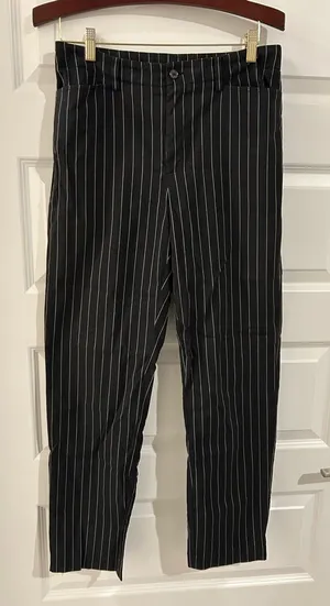 Lauren Ralph Lauren Pinstripe Pants Black White Size 10 thumbnail 1