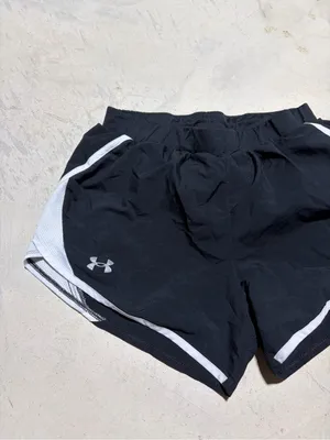 Under Armour Black Women's Athletic Shorts with White Trim small thumbnail 2