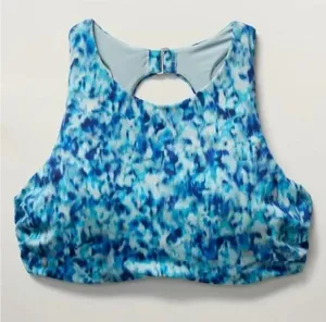 New Athleta 34 B/C MALDIVES BRA CUP BIKINI TOP Larpis Blue Print 34B/C thumbnail 1