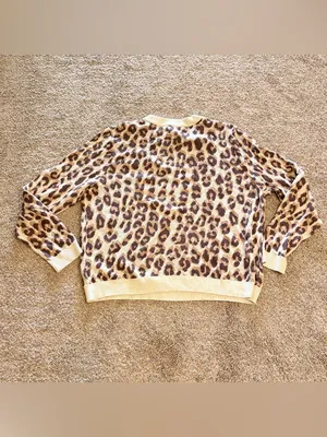 NWT a new day Women’s Leopard Print Crewneck Sweater Size XL thumbnail 8