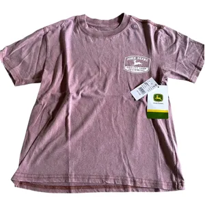 John Deere Graphic T-Shirt Womens XS Brown Mauve Farmcore Cotton Crew Neck Tee thumbnail 1