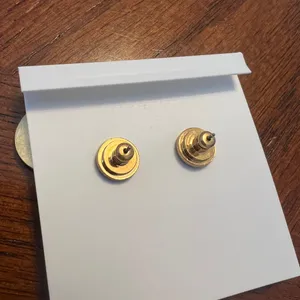 Tory Burch Gold and Mother of Pearl Medallion Earrings thumbnail 2