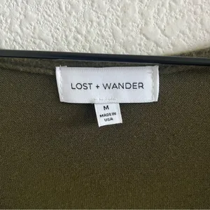 Lost + Wander Green Textured Long Sleeve Green Dress Medium thumbnail 2