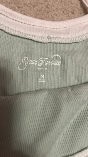 Pacsun white and green tank top thumbnail 2