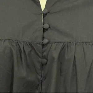 French Connection Poplin Mini Dress Puff Sleeve Black Small Preppy Coastal Chic thumbnail 8