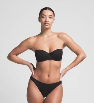 Skims Strapless Underwire Bikini Top Onyx Size XS thumbnail 1