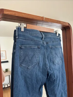 MOTHER Mid Rise Dazzler Ankle Jeans Straight Leg Blue We The Animals Womens 29 thumbnail 6