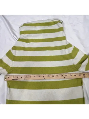 American Eagle Women’s Boxy Cowl-Neck Cozy Sweater Sz M Green Stripe Y2K thumbnail 7