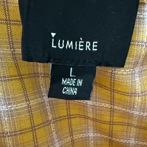 Lumiere Checkered Mini Dress Yellow Women’s Sz L thumbnail 4